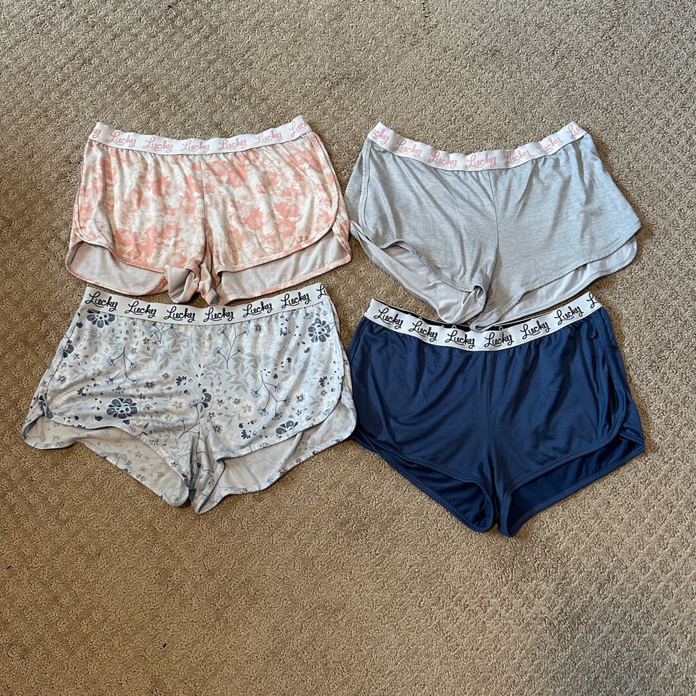 Lucky Brand Women's Lounge Shorts Set - Blue and Gray